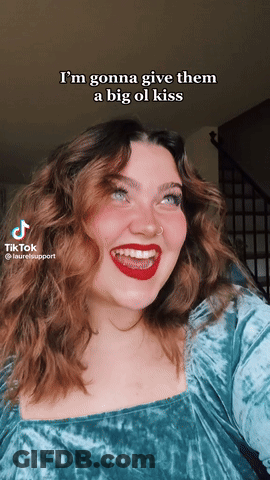 Red Lipstick Woman Gonna Give Big Ol Kiss GIF