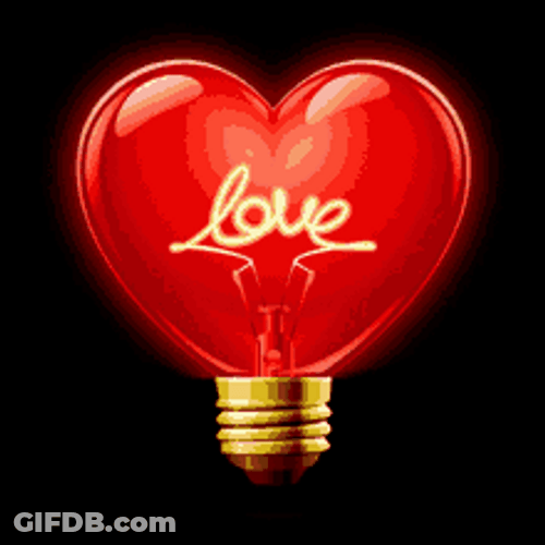 Red Love Light Bulb Beating Heart GIF