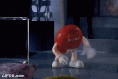 Red M&M Dancing GIF