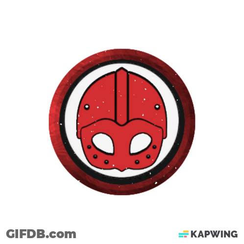 Red Mask In Red Circle With Kapwing GIF