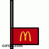 Red McDonald's Flag On A Pole GIF