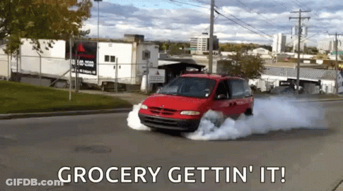 Red Minivan Grocery Gettin It GIF