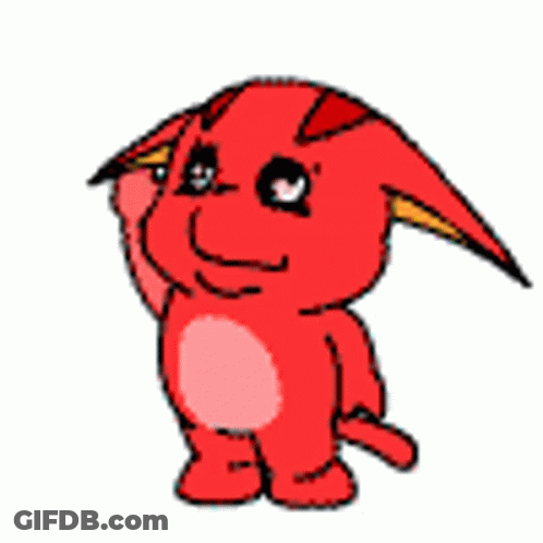 Red Monster Holding Pink Object GIF