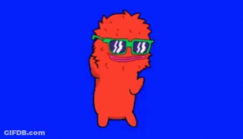 Red Monster Wearing Sunglasses GIF