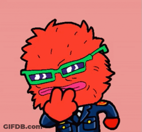 Red Monster Wearing Sunglasses GIF