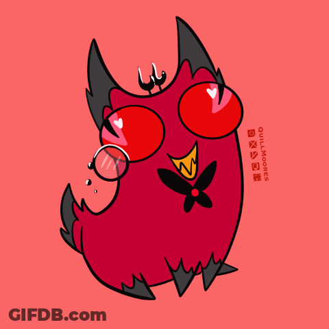 Red Monster With Glasses Quillmoorfs GIF