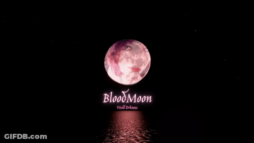 Red Moon Through Tree Branches GIF