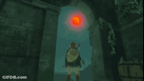 Red Moon With Tower In Foreground GIF