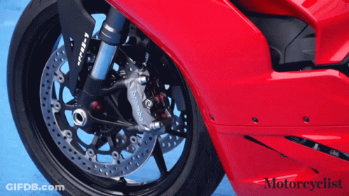 Red Motorcycle Wheel Motorcyclist GIF