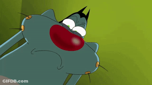 Red-Nosed Cartoon Cat Beside Another Cartoon Cat GIF