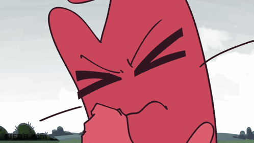 Red Object With Angry Face GIF