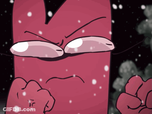 Red Object With Snow Falling GIF