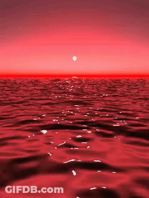 Red Ocean Sunset GIF