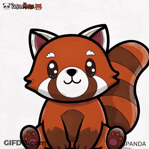Red Panda Cartoon With Pandamania GIF