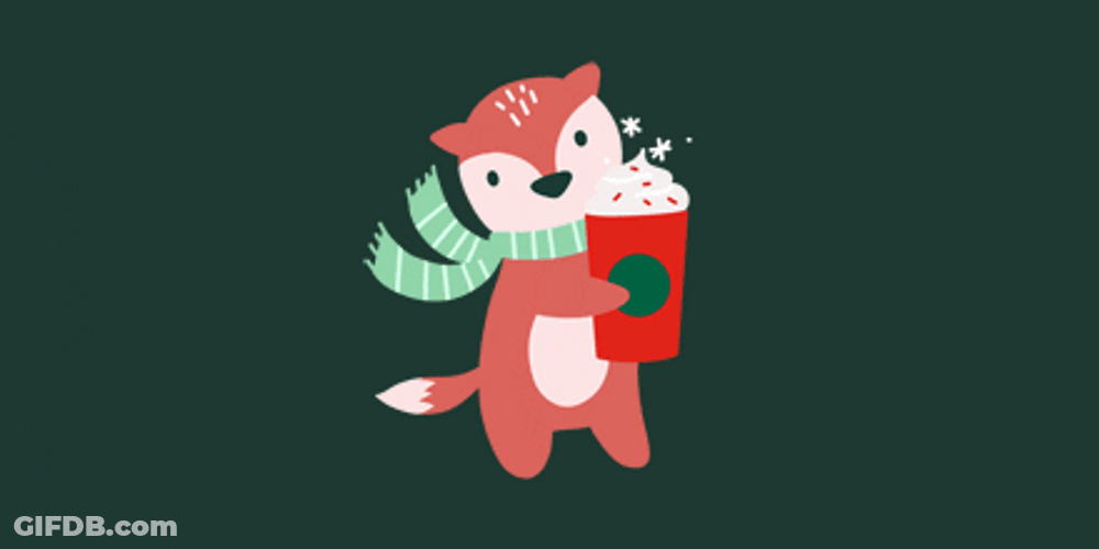 Red Panda Christmas Holding Starbucks Cup GIF