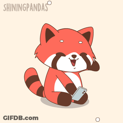 Red Panda Holding Cell Phone Shiningpandas GIF