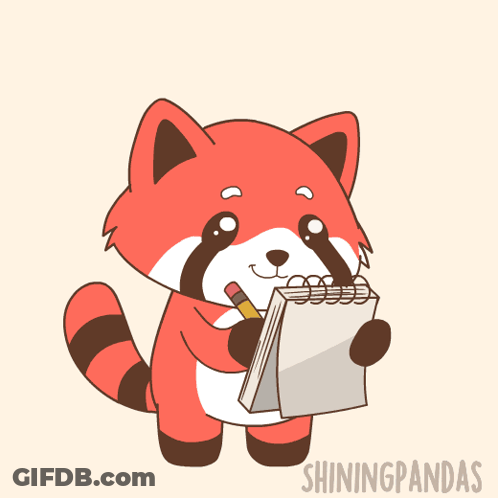 Red Panda Holding Notepad With Heart Saying I Love You GIF