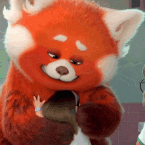 Red Panda Hugging A Girl Animation GIF