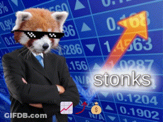 Red Panda In Suit And Sunglasses Stonks GIF