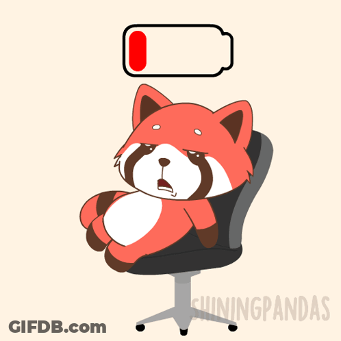 Red Panda Sitting In Office Chair GIF