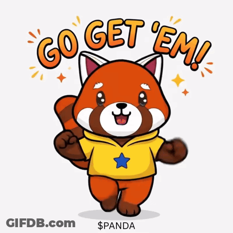 Red Panda Yellow Shirt Blue Star Go Get Em GIF