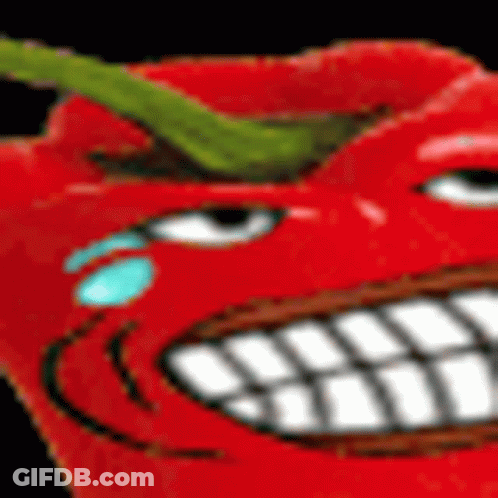 Red Pepper With Big Mouth And Teeth GIF