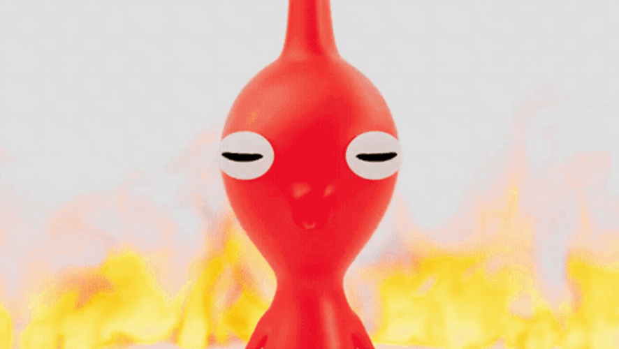Red Pikmin Inside A Fire Circle GIF
