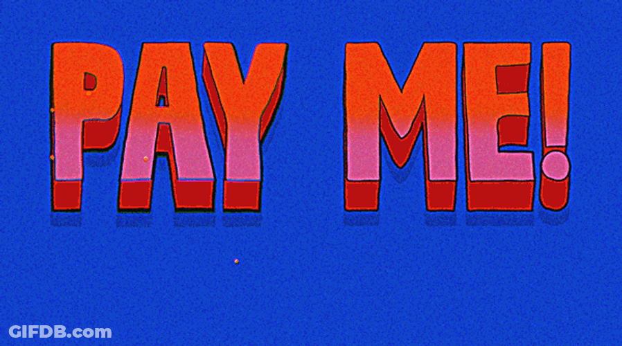 Red Pink Blue Pay Me Moving Font Loop GIF