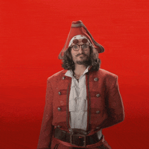 Red Pirate Salutes Aye Aye Captain GIF