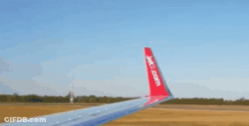 Red Plane Wing EasyJet GIF