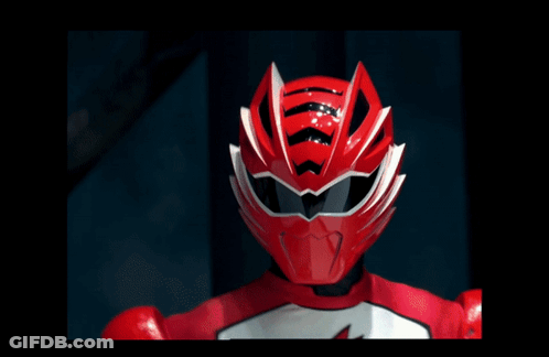 Red Power Ranger Holding Sword GIF