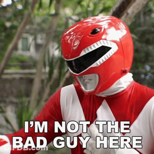 Red Power Ranger Not The Bad Guy Here GIF