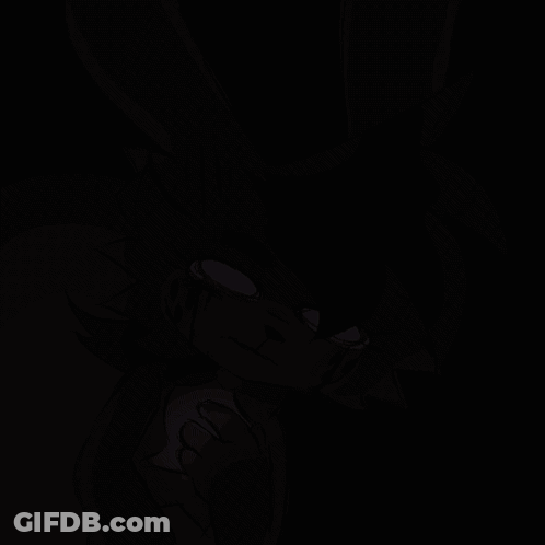Red Rabbit With White Eyes On Dark Background GIF