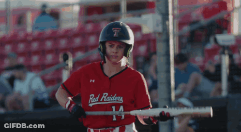 Red Raiders Baseball Player Holding Bat GIF