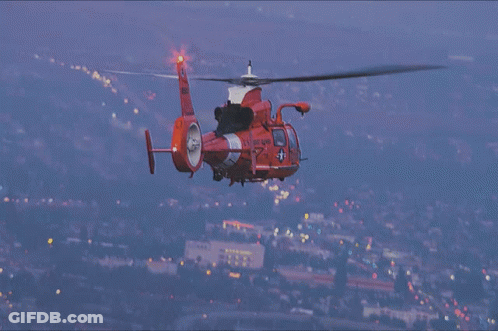 Red Rescue Helicopter With US Navy GIF