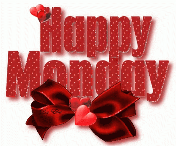 Red Ribbon Animated Happy Monday GIF
