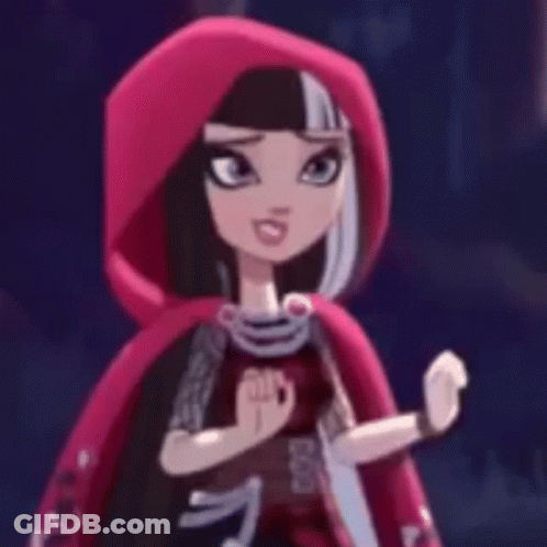 Red Riding Hood Ever After High Red Cape Black And White Dress GIF