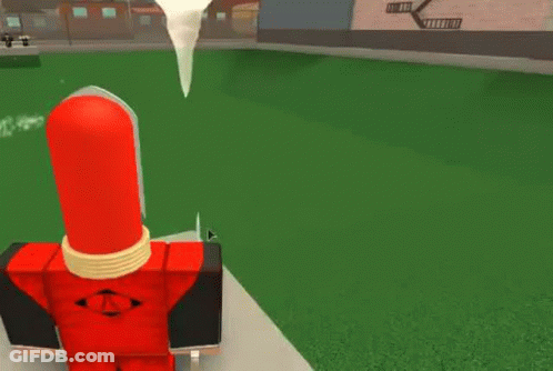 Red Robot Standing In Green Field GIF