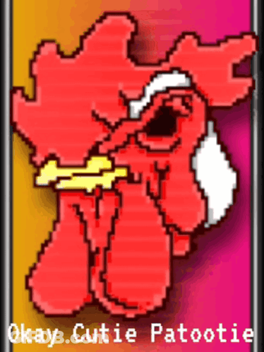 Red Rooster Pixel Art Okay Cutie Patootie GIF