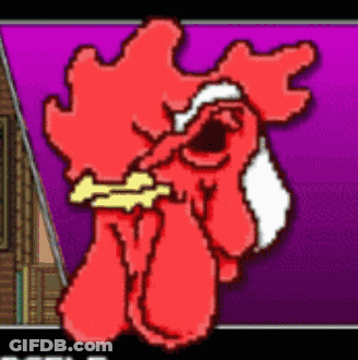 Red Rooster Yellow Beak Pixel Art GIF