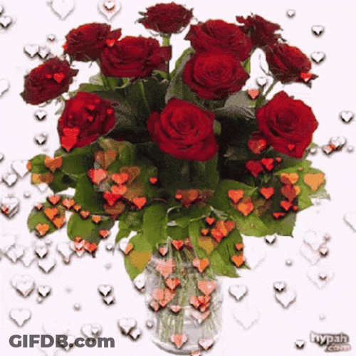 Red Rosas Full Of Hearts GIF