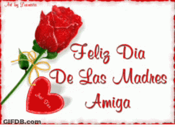 Red Rose Feliz Dia De Las Madres Amiga GIF