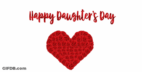 Red Rose Heart Happy Daughter's Day GIF