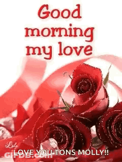 Red Roses Bouquet Good Morning My Love GIF