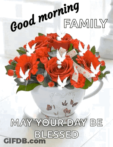 Red Roses Bouquet With Blessing GIF