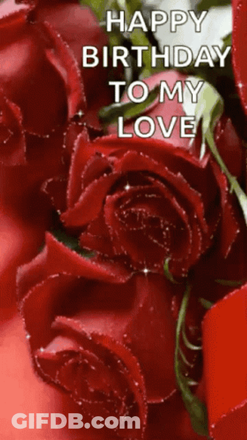 Red Roses Happy Birthday Wife GIF