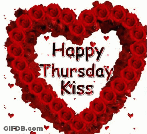 Red Roses Heart Happy Thursday Kiss GIF
