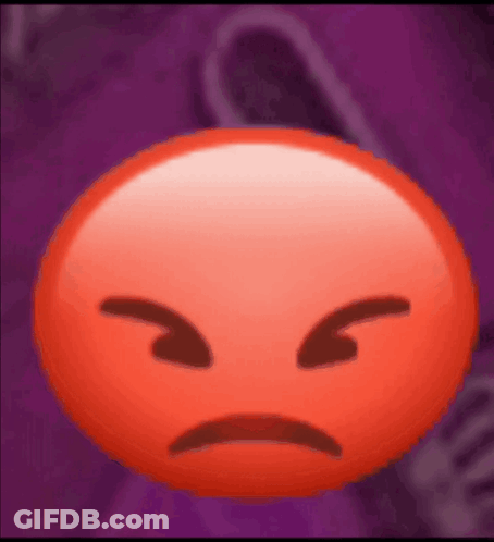 Red Sad Smiley On Purple Background GIF