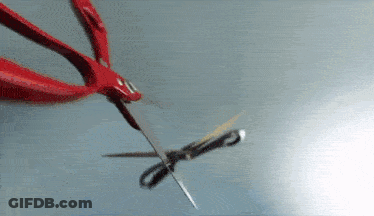 Red Scissors Cutting Paper GIF