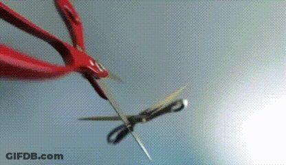 Red Scissors Cutting Paper GIF